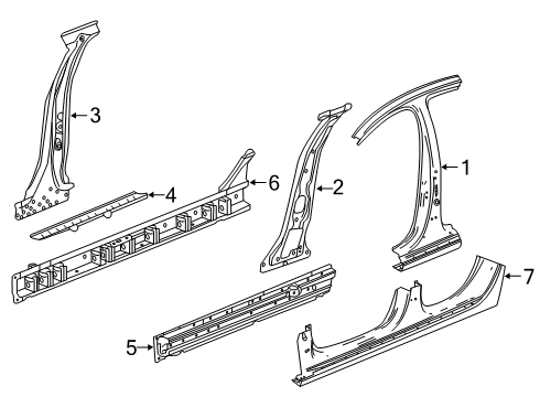 2020 Buick Regal TourX Center Pillar & Rocker Diagram