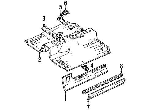 1998 Chevy Tracker Floor Diagram for 91174088