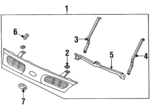 2000 Oldsmobile Silhouette Grille & Components Diagram