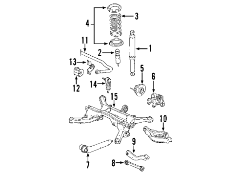 2008 Saturn Vue Rear Suspension System, Rear Axle Diagram 2 - Thumbnail
