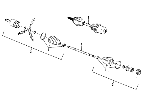 1994 Saturn SW1 Axle Assembly, Front Diagram for 21012110