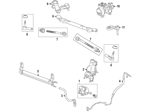 2022 Chevy Silverado 2500 HD P/S Pump & Hoses, Steering Gear & Linkage Diagram 1 - Thumbnail