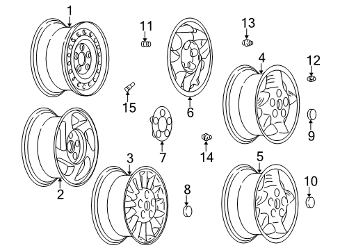 2005 Pontiac Grand Am Wheels, Covers & Trim Diagram