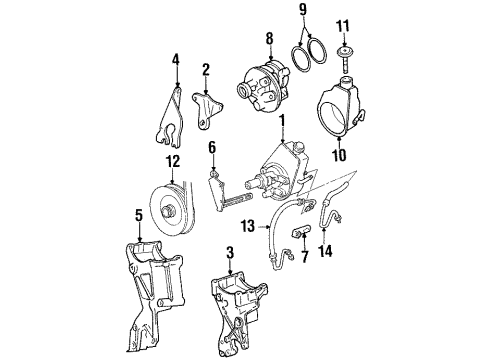 1990 GMC C3500 P/S Pump & Hoses, Steering Gear & Linkage Diagram 5 - Thumbnail