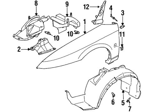 1999 Saturn SL2 Fender & Components Diagram