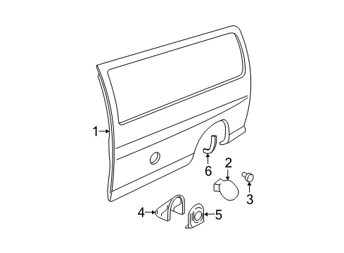2017 Chevy Express 2500 Side Panel & Components, Exterior Trim Diagram