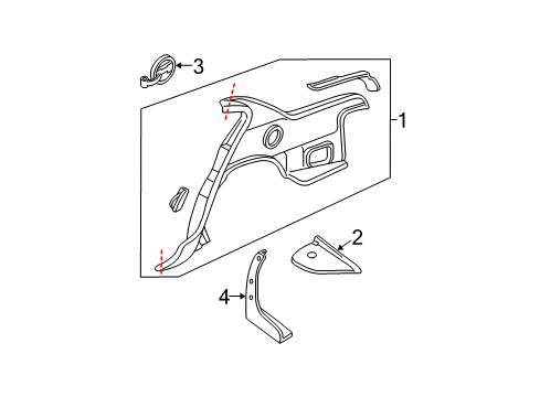 2002 Chevy Malibu Quarter Panel & Components Diagram