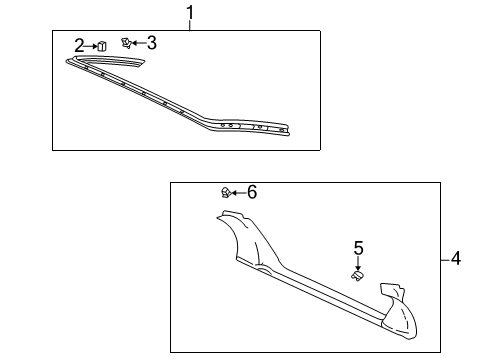 2002 Pontiac Aztek Interior Trim - Lift Gate Diagram