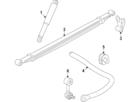 2016 Chevy Silverado 2500 HD Rear Suspension Components, Stabilizer Bar Diagram 3 - Thumbnail