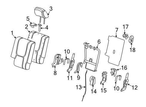 2005 Chevy Equinox Rear Seat Components Diagram 2 - Thumbnail