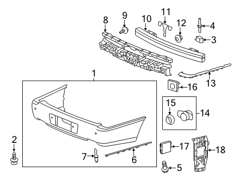 2011 Cadillac DTS Rear Bumper Diagram