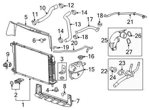 2011 Chevy Equinox Radiator & Components Diagram 2 - Thumbnail