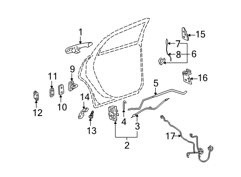 2005 Buick LaCrosse Handle, Outside, Driver Side Diagram for 15773794
