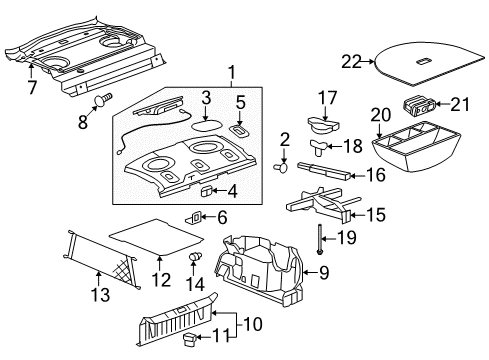 2008 Saturn Aura Interior Trim - Rear Body Diagram