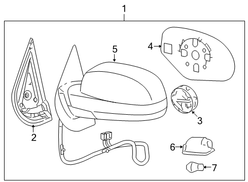 2010 GMC Yukon Outside Mirrors Diagram 1 - Thumbnail