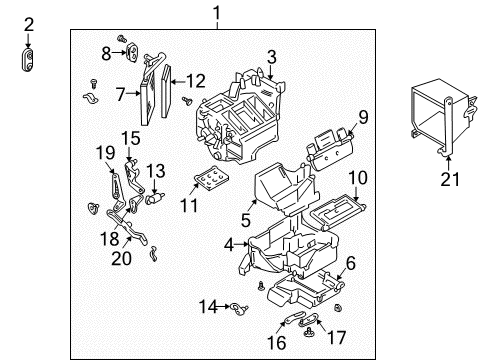 2004 Chevy Tracker Heater Core & Control Valve Diagram
