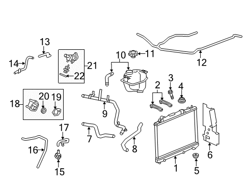 2008 Cadillac CTS Radiator & Components Diagram