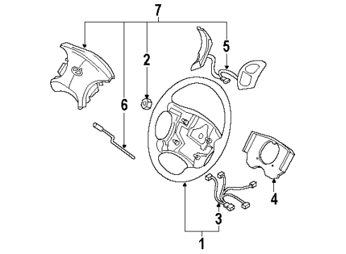 2000 Oldsmobile Silhouette Steering Column, Steering Wheel Diagram 3 - Thumbnail