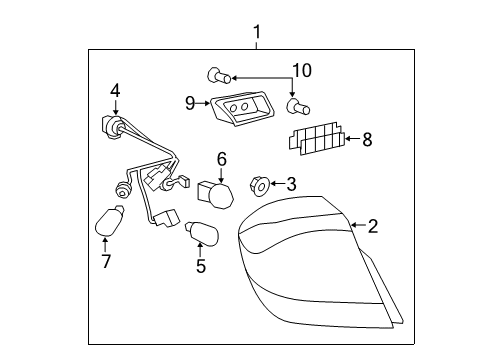 2008 Saturn Aura Tail Lamps Diagram 2 - Thumbnail