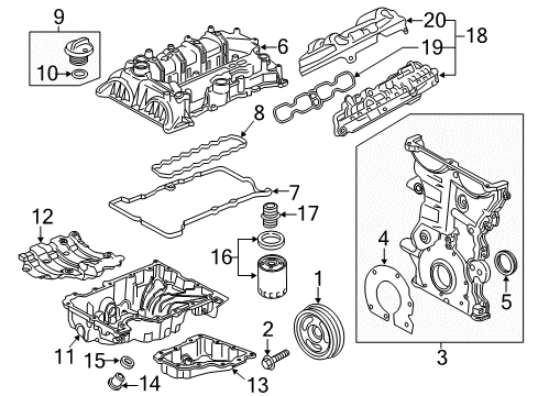 2019 GMC Terrain Engine Parts & Mounts, Timing, Lubrication System Diagram 1 - Thumbnail
