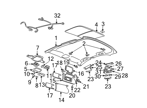 2005 Pontiac Bonneville Sunroof Diagram