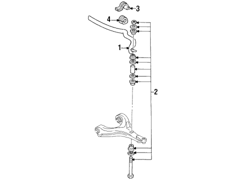 1994 Buick LeSabre Stabilizer Bar & Components - Front Diagram
