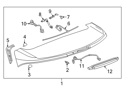 2024 Cadillac XT6 Rear Spoiler Diagram