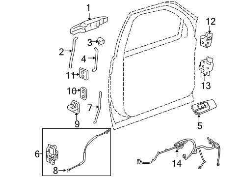 2008 Cadillac Escalade Handle, Outside, Driver Side Diagram for 15930535