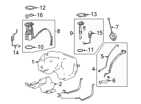 2012 GMC Terrain Fuel Gauge Sending Unit, Passenger Side Diagram for 13506693