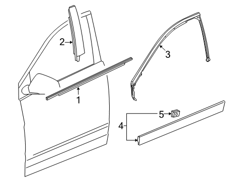2012 Cadillac SRX Exterior Trim - Front Door Diagram