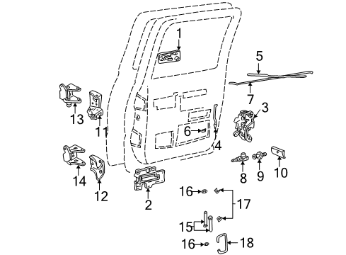 1999 GMC C3500 Back Door Diagram