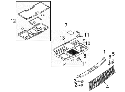 2004 Pontiac Montana Interior Trim - Rear Body Diagram