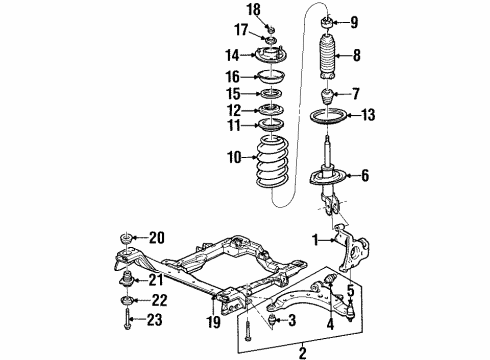 2004 Oldsmobile Silhouette Front Suspension, Control Arm, Stabilizer Bar Diagram 1 - Thumbnail