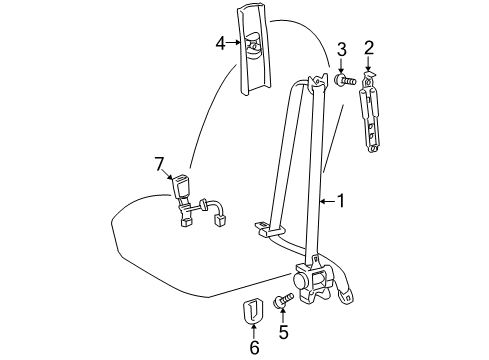 2010 Pontiac Vibe Seat Belt Diagram 1 - Thumbnail