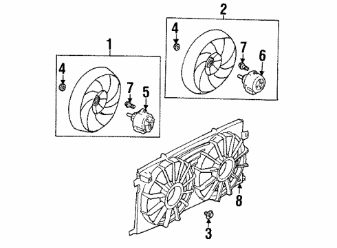 2001 Oldsmobile Aurora Cooling System, Radiator, Water Pump, Cooling Fan Diagram 3 - Thumbnail