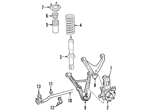 2006 Pontiac Solstice Upper Control Arm, Passenger Side Diagram for 15907047