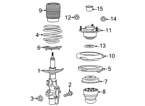 2020 Cadillac CT4 Struts & Components - Front Diagram