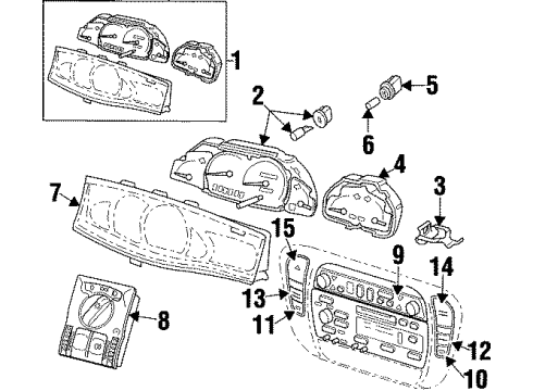2000 Cadillac Catera Cluster & Switches Diagram