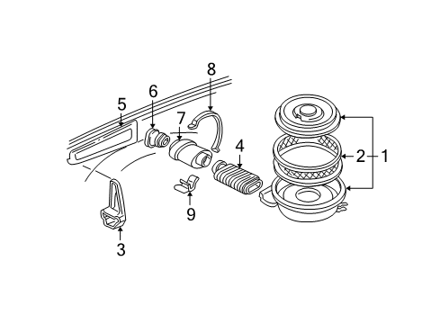 1995 Chevy C1500 Resonator Diagram for 25147320