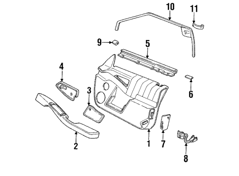 1994 Pontiac Grand Prix Front Driver Speaker Diagram for 16153962