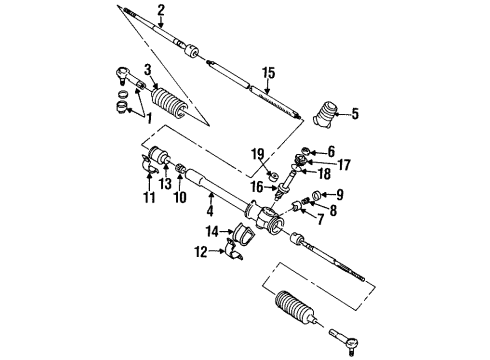 1998 Chevy Metro Outer Tie Rod Diagram for 91174165