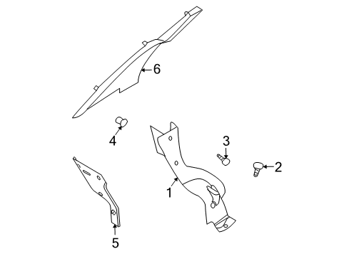 2008 Chevy Aveo Interior Trim - Quarter Panels Diagram