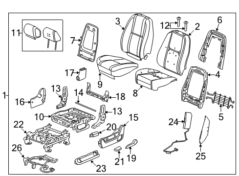 2013 Chevy Silverado 2500 HD Front Seat Components Diagram 5 - Thumbnail