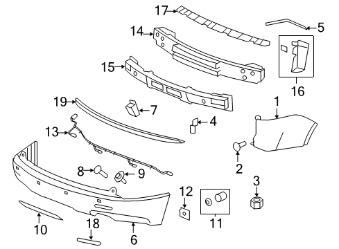 2012 GMC Acadia Rear Bumper Diagram