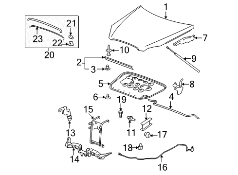2006 Buick Lucerne Hood & Components, Exterior Trim Diagram