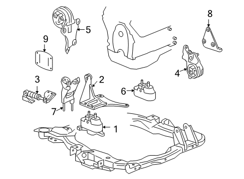 2008 Pontiac G6 Engine Mounting Diagram 3 - Thumbnail