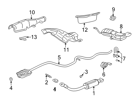 2002 Pontiac Grand Am Exhaust Components Diagram 1 - Thumbnail