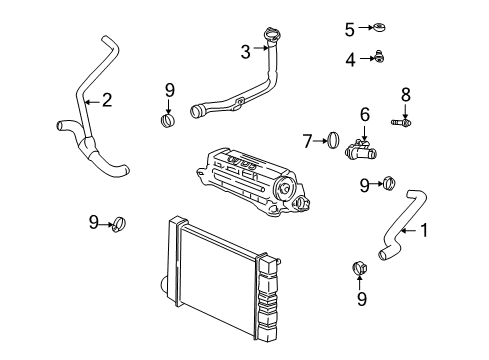 1999 Pontiac Grand Am Radiator Hoses Diagram 1 - Thumbnail