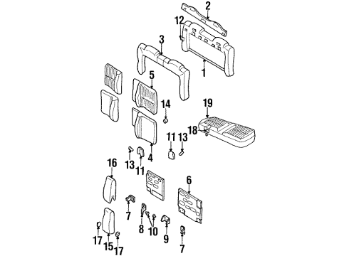 1999 Chevy Monte Carlo Seat Cover, Rear Diagram for 16794895