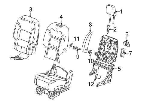 2020 Buick Enclave Second Row Seats, Body Diagram 1 - Thumbnail
